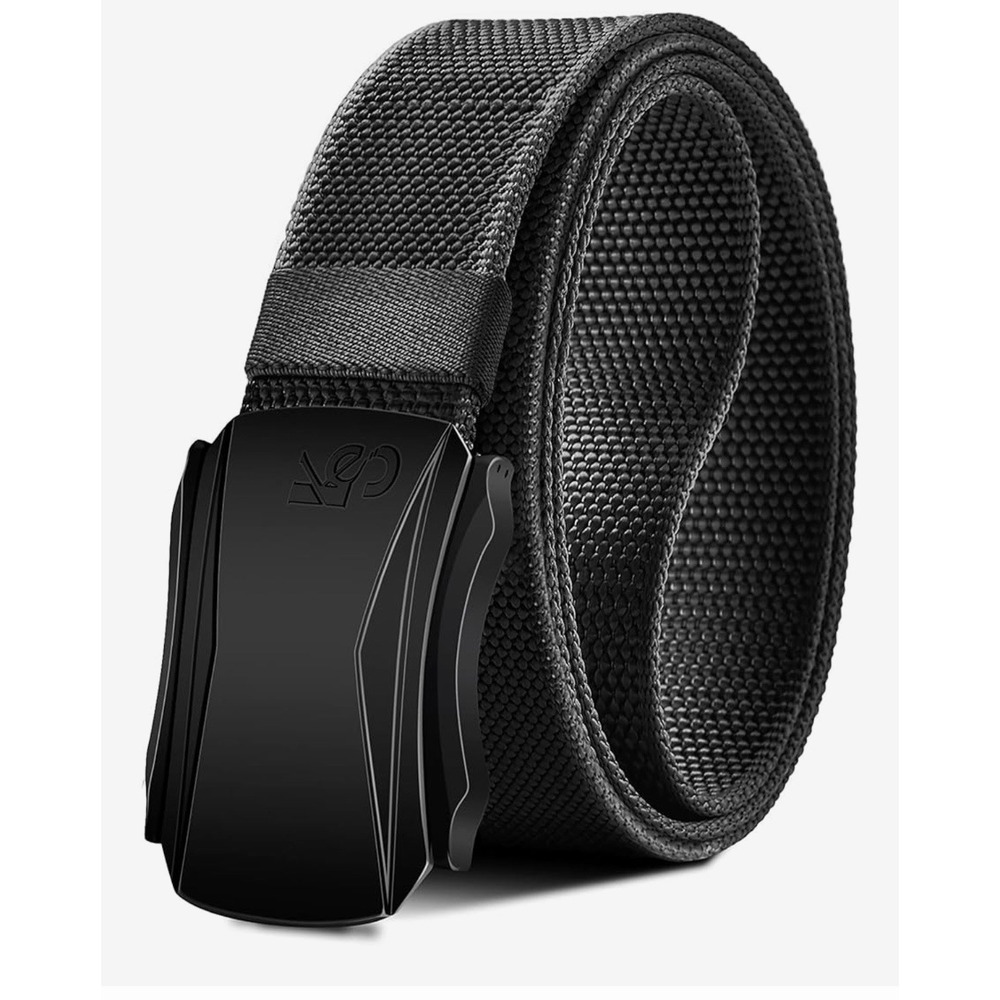 KEMISANT Men's Belt Military Tactical Stretch Web Nylon Gray Hiking Hunting 51"